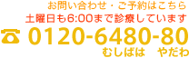 お問い合わせ・ご予約はこちら　　0120-6480-80